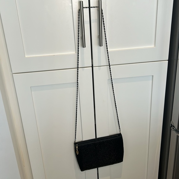 Black Metal Mesh Clutch Crossbody Purse Retro Vintage Style Evening Party Bag - Picture 12 of 14